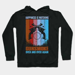 Happiness, Is Watching Gun-smoke Retro Vintage Hoodie